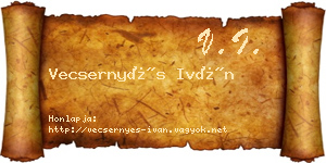 Vecsernyés Iván névjegykártya
