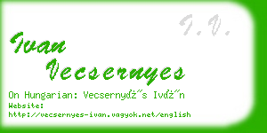 ivan vecsernyes business card